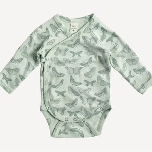 Kate Quinn long sleeve wrap bodysuit butterfly and gathered gown 0-3m